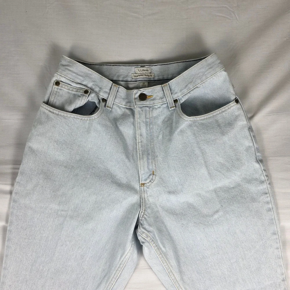 LL Bean Light Wash Orinigal Fit / Relaxed Jeans Womens 10 100% Cotton Casual